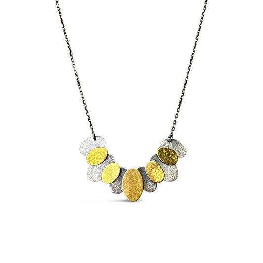 Mixed-Metal 'Oval Pivot' Necklace