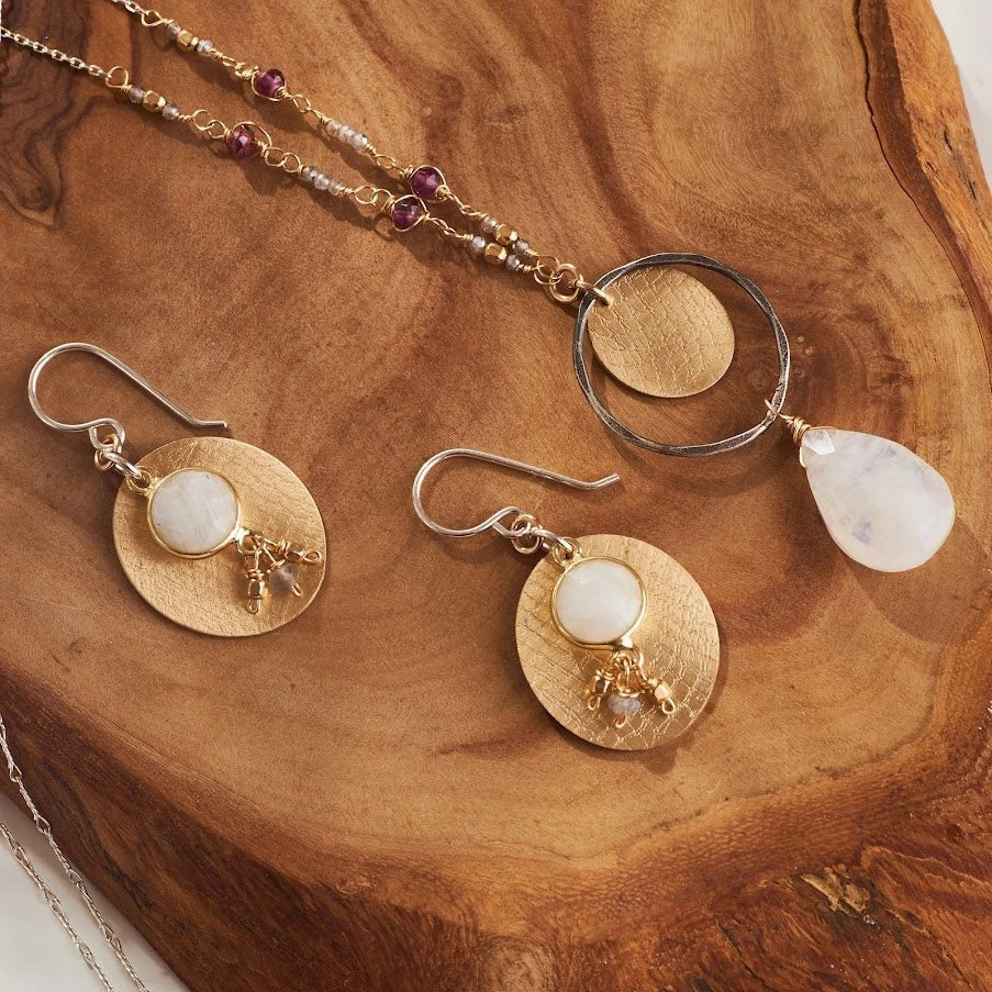 Mixed-Metal ‘Moonstone Joy’ Pendant Necklace