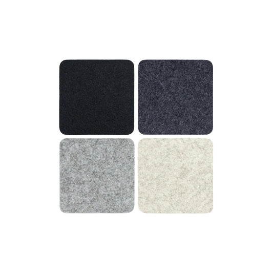 Bierfilzl Square Felt Coaster 4-pack (choose color) Noir