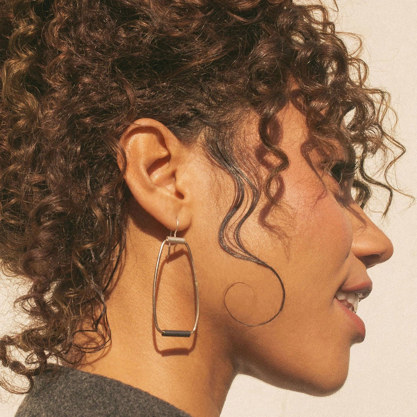 Silver + Gold Oblique Earrings