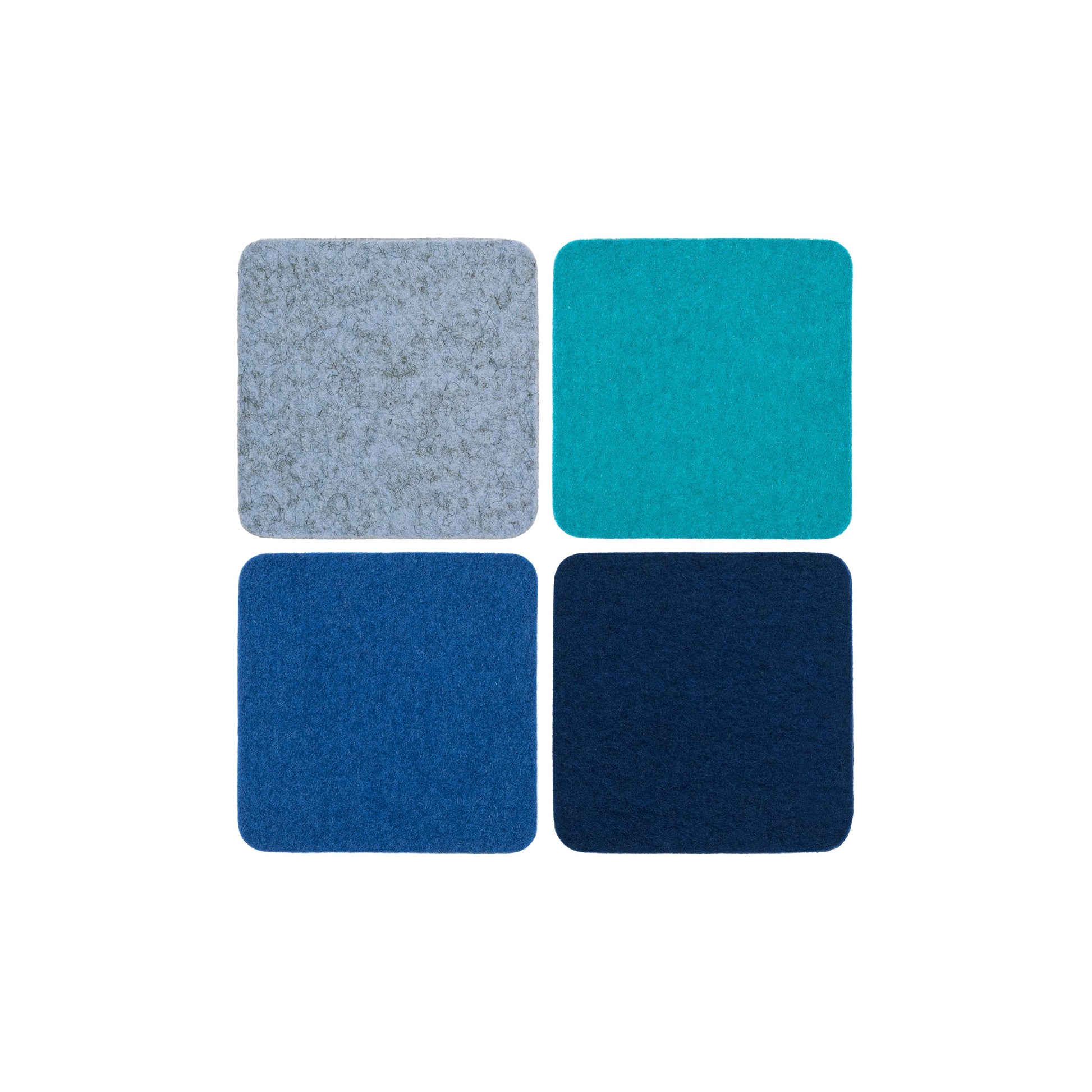 Bierfilzl Square Felt Coaster 4-pack (choose color) Ocean