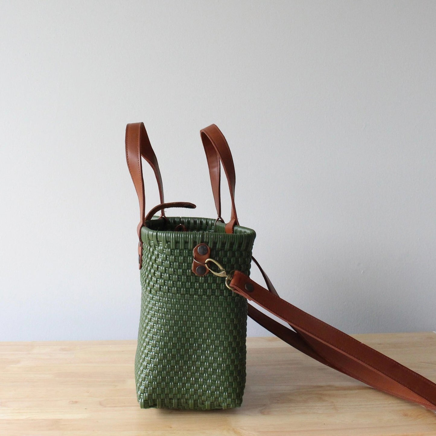 Gold + Pink Handwoven Crossbody Bag