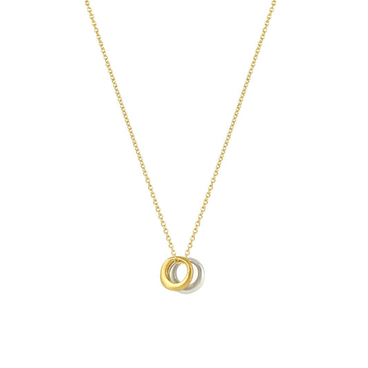 Two Little Circles Mixed Metal Necklace