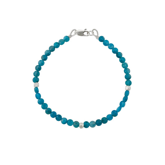 Apatite Beads Bracelet — Sterling Silver