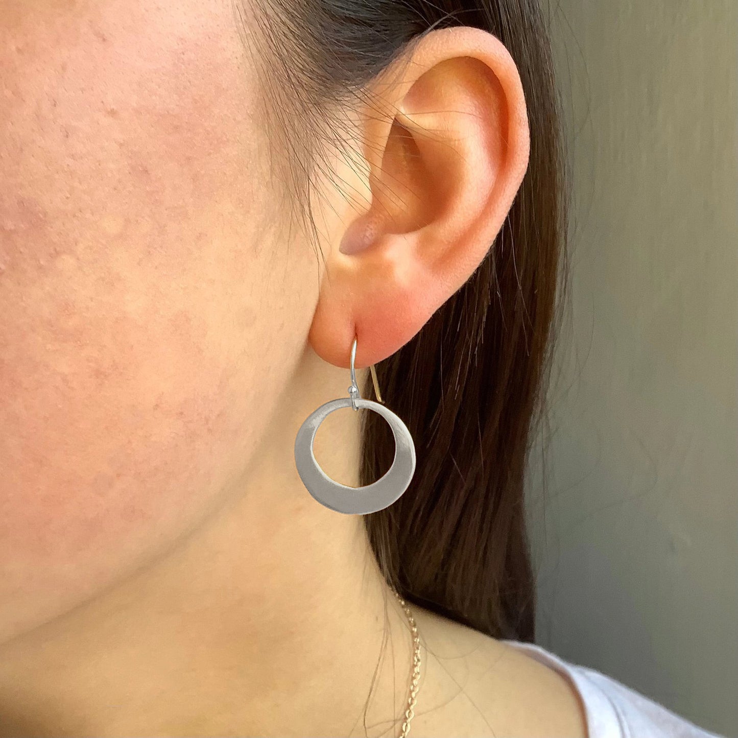 Medium Circle Earrings — Sterling Silver