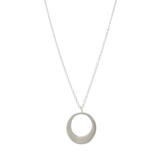 Medium Circle Pendant Necklace — Sterling Silver