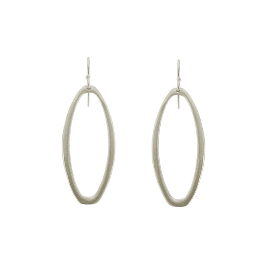 Organic Rectangle Earrings — Sterling Silver