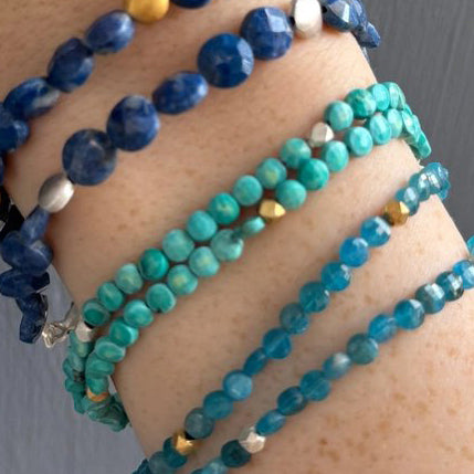 Turquoise Beads Bracelet – Gold Vermeil