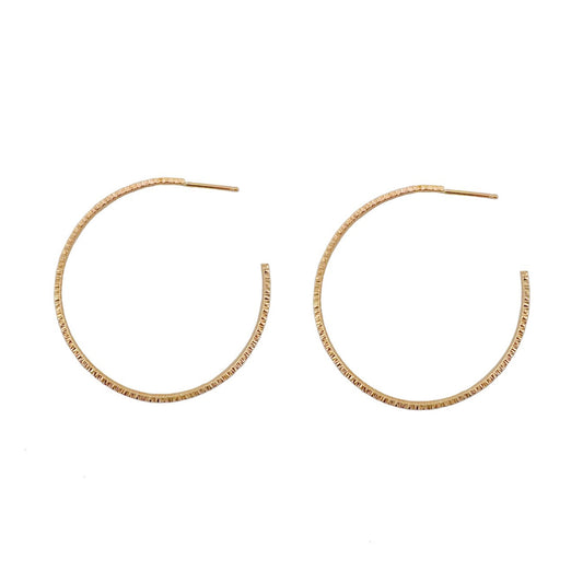 Textured Large Hoop Earrings (select material)