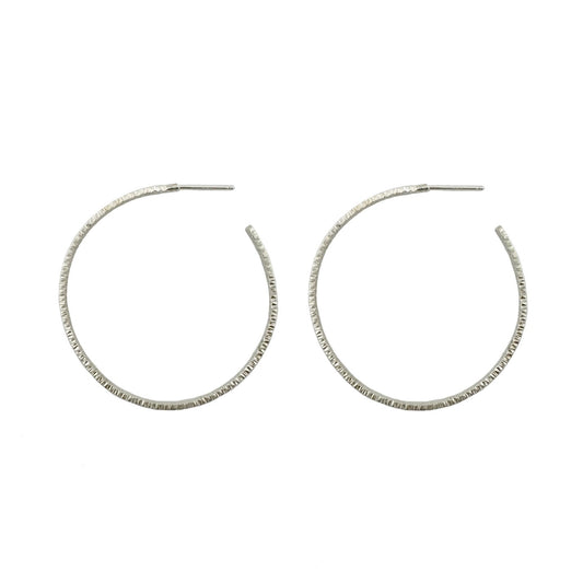 Textured Large Hoop Earrings (select material)