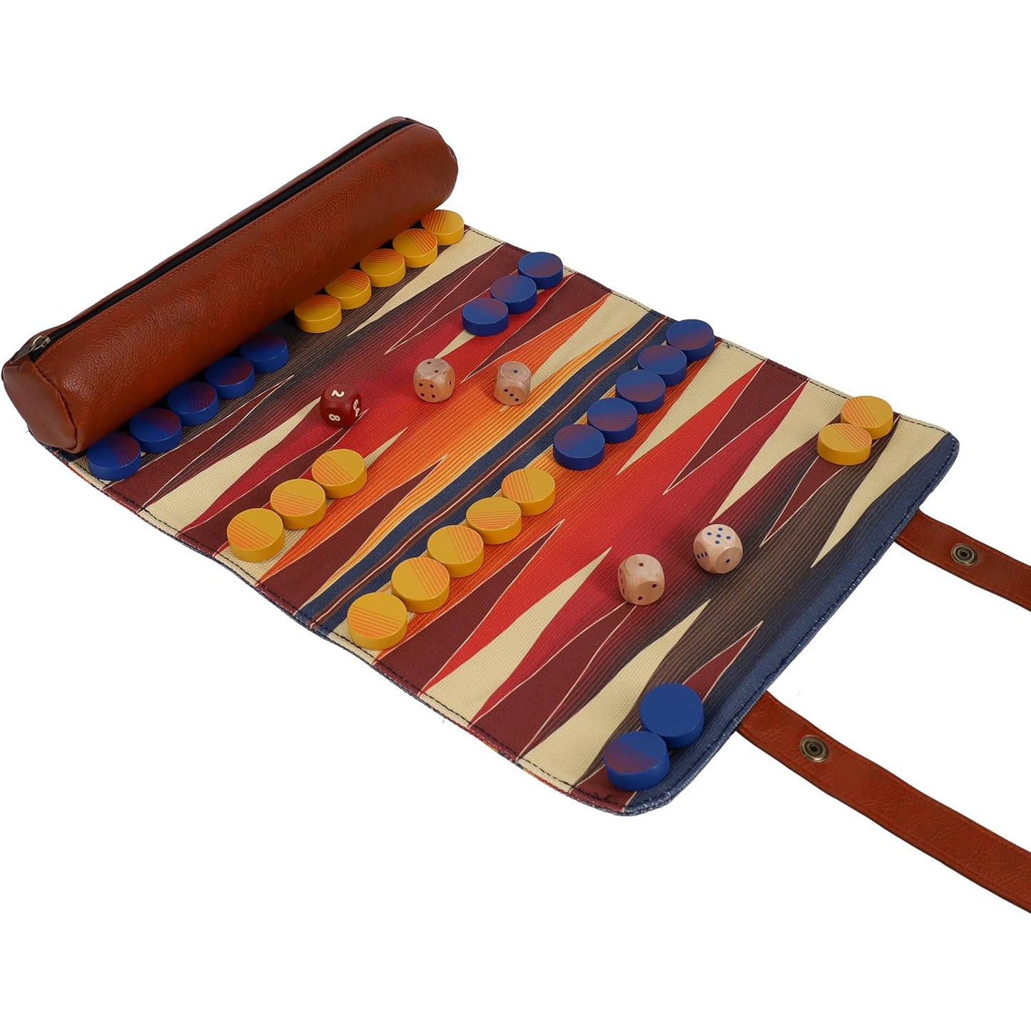 Pendleton Serape Pattern Backgammon Travel-Ready Roll-Up Game