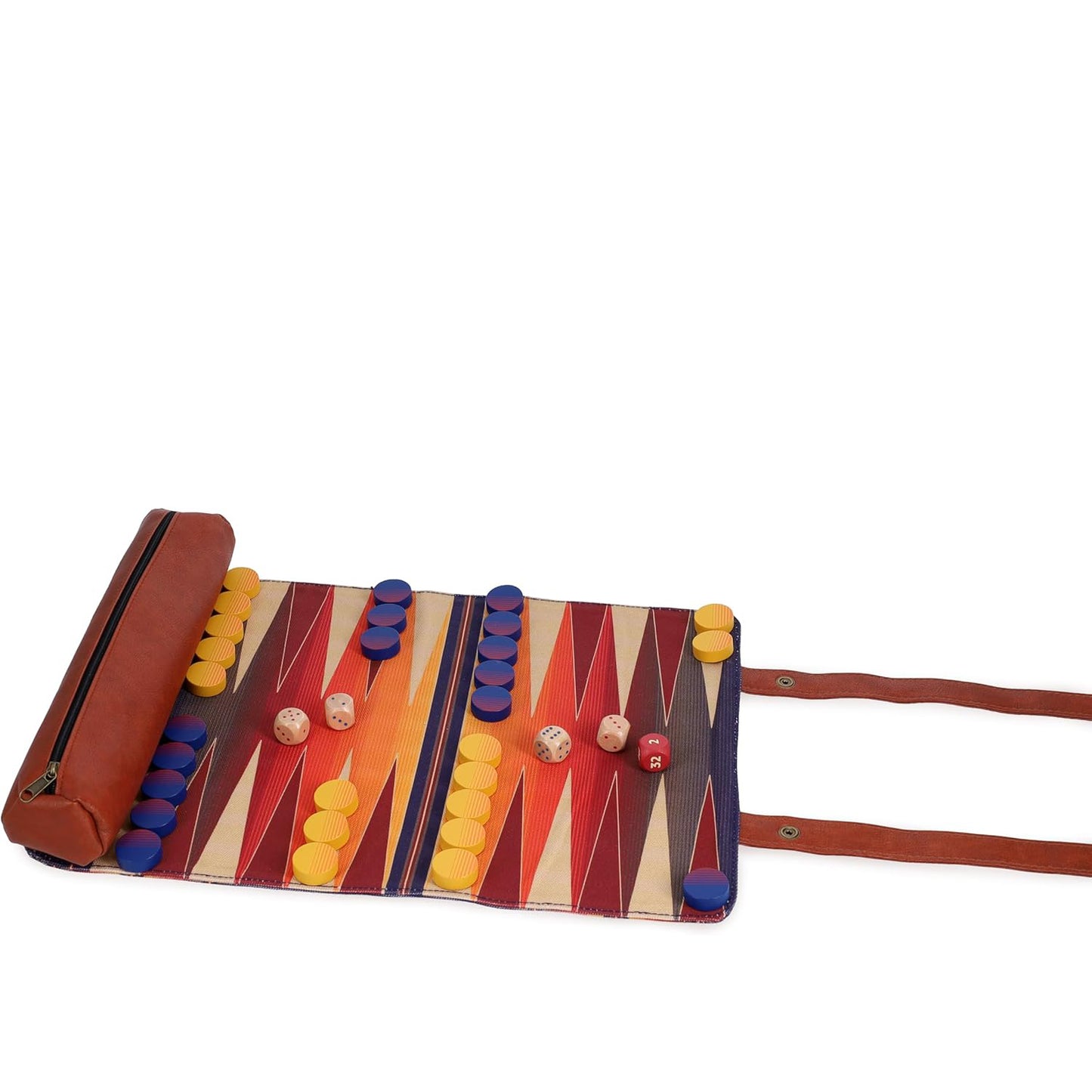 Pendleton Serape Pattern Backgammon Travel-Ready Roll-Up Game