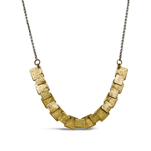 Mixed-Metal 'Square Pivot' Necklace