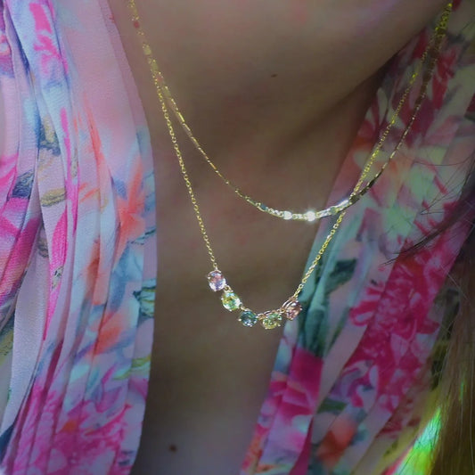 14k Gold + Golden Green Sapphire 'Royal Mile' Necklace