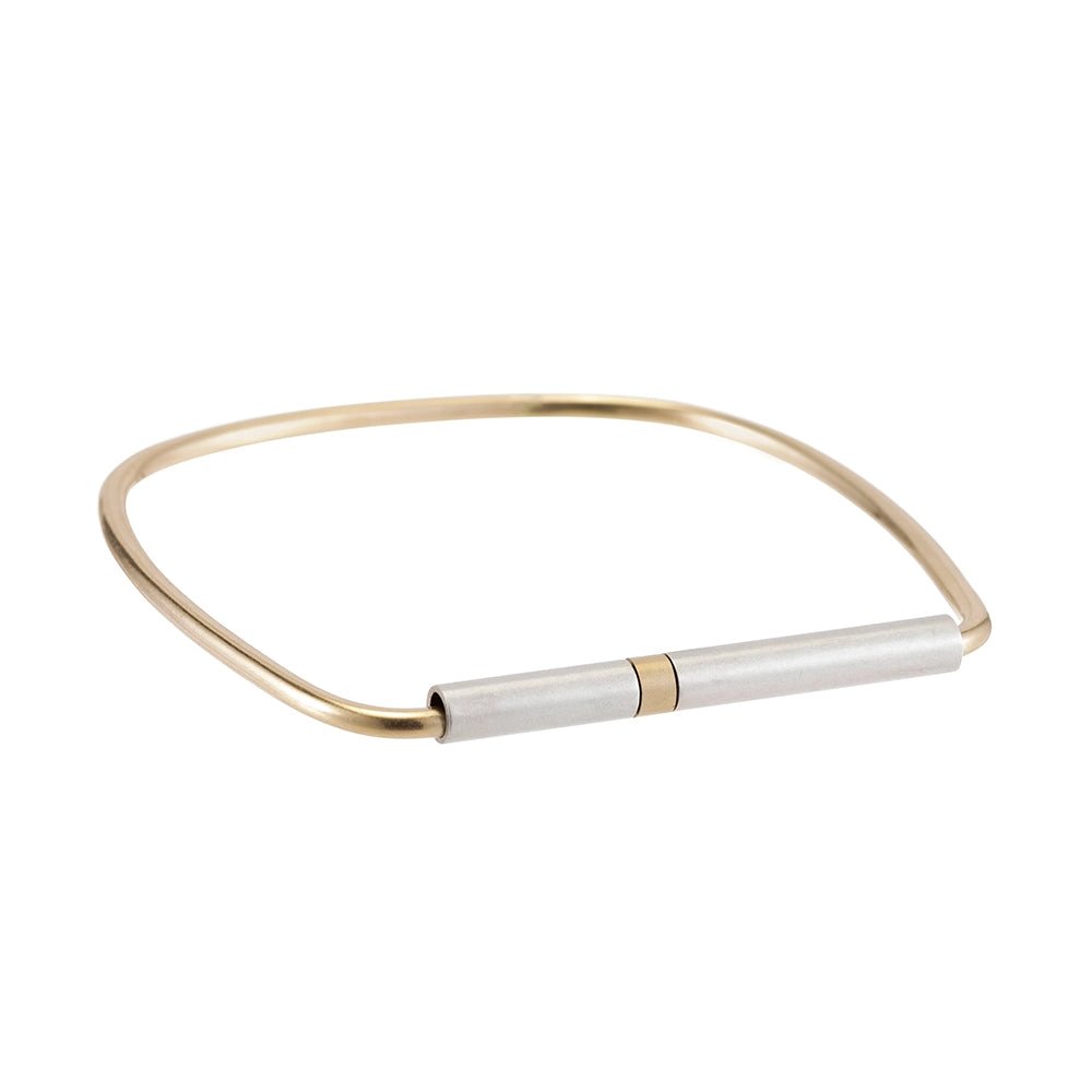 Gold + Silver Repetition Bangle Bracelet