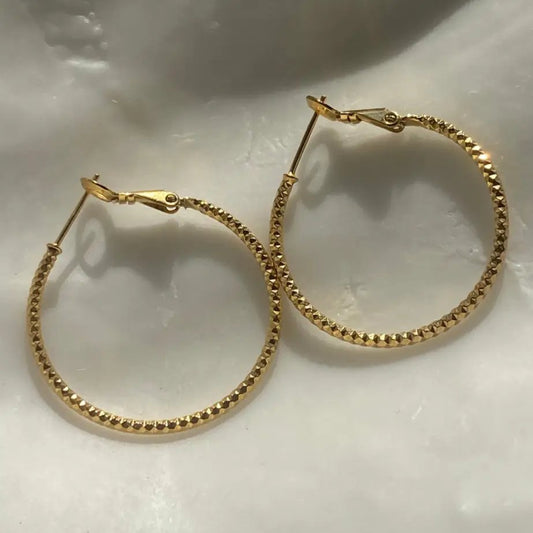 Diamond-Cut Hoop Earrings – Gold Filled