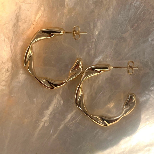 Sculpted Hoop Earrings – Gold Filled