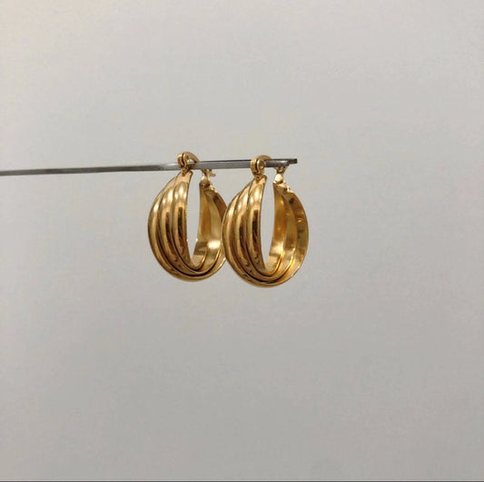Twisted Swirl Hoop Earrings – Gold Filled