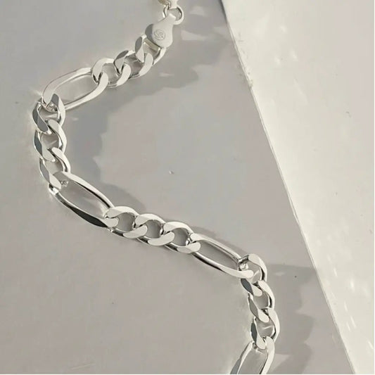 6mm Figaro Chain Bracelet – Sterling Silver
