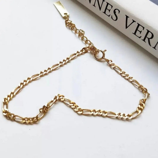 4mm Figaro Chain Bracelet – Gold Filled