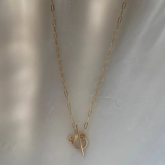 Toggle Paperclip Chain Necklace – Gold Filled
