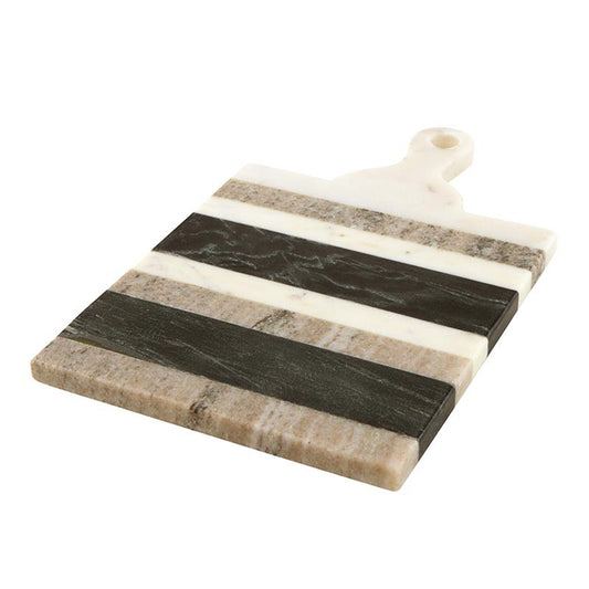 Striped Marble Charcuterie Board with Handle