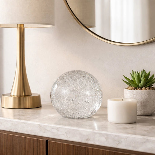 Clear Glass Crystal Ball Decorative Orb