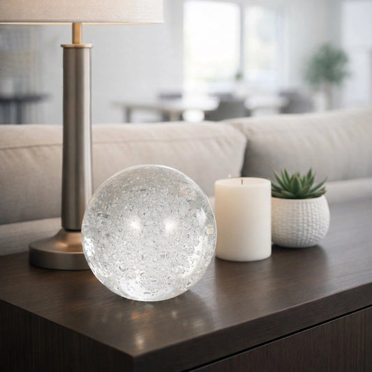 Clear Glass Crystal Ball Decorative Orb