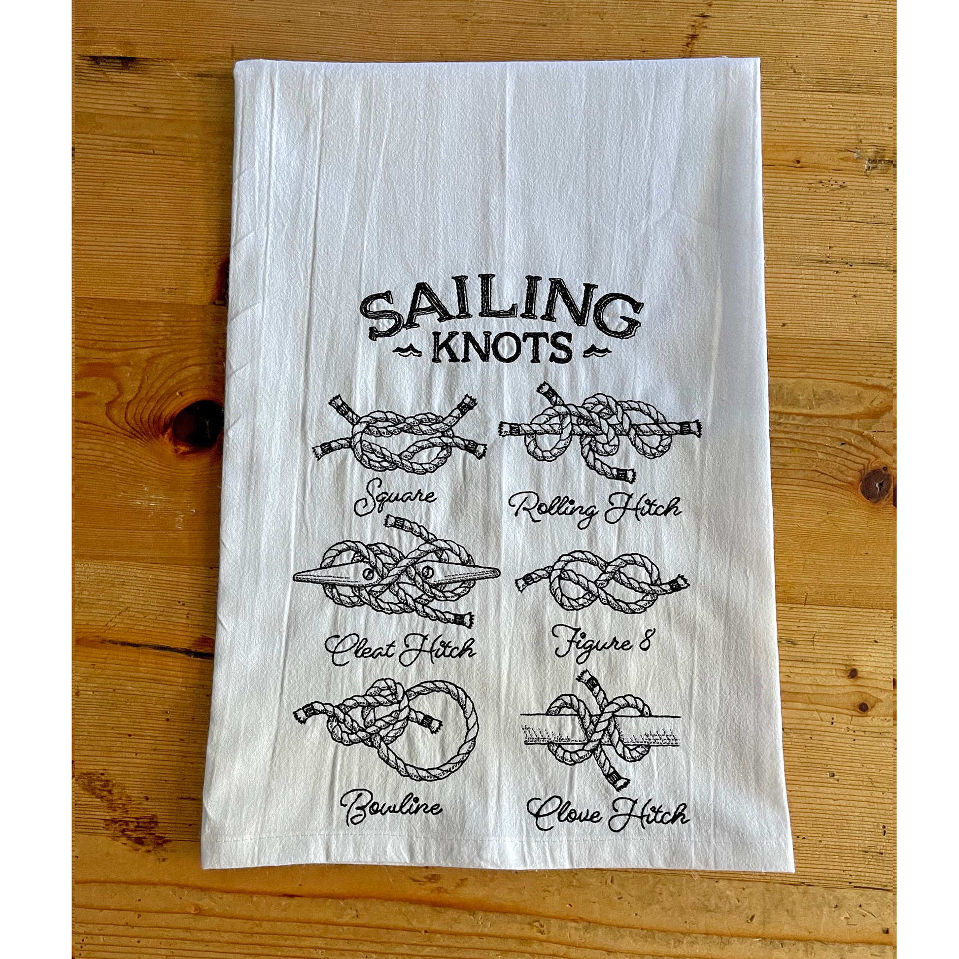 Sailing Knots - Embroidered Flour Sack Kitchen Towel