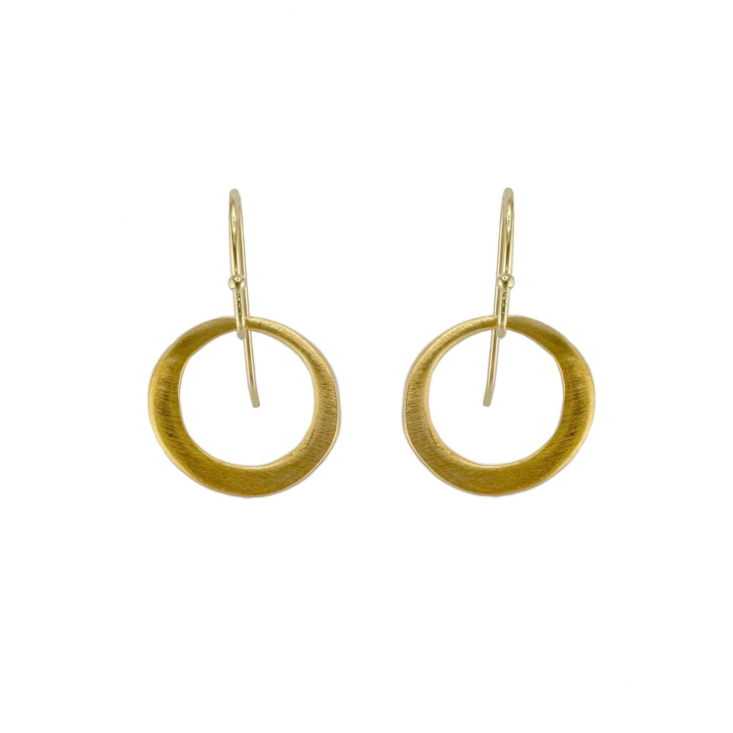 Small Open Circle Dangle Earrings - Gold Vermeil