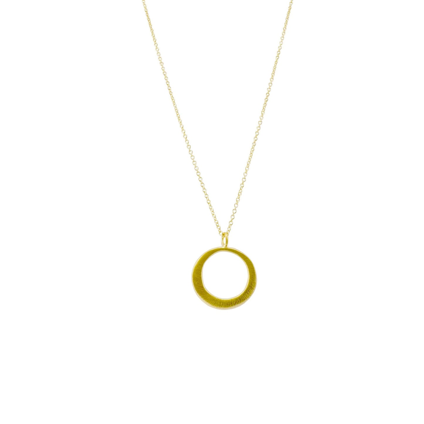 Small Open Circle Pendant Necklace - Gold Vermeil