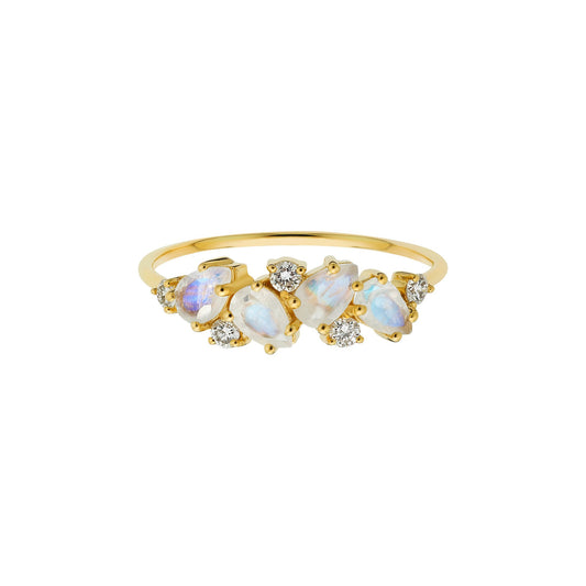 14k Gold Diamond + Moonstone 'Woodland Fairytale' Ring