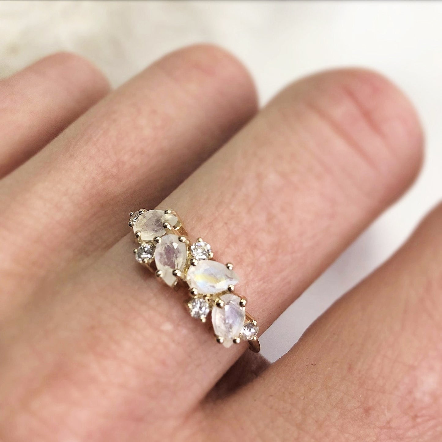 14k Gold Diamond + Moonstone 'Woodland Fairytale' Ring