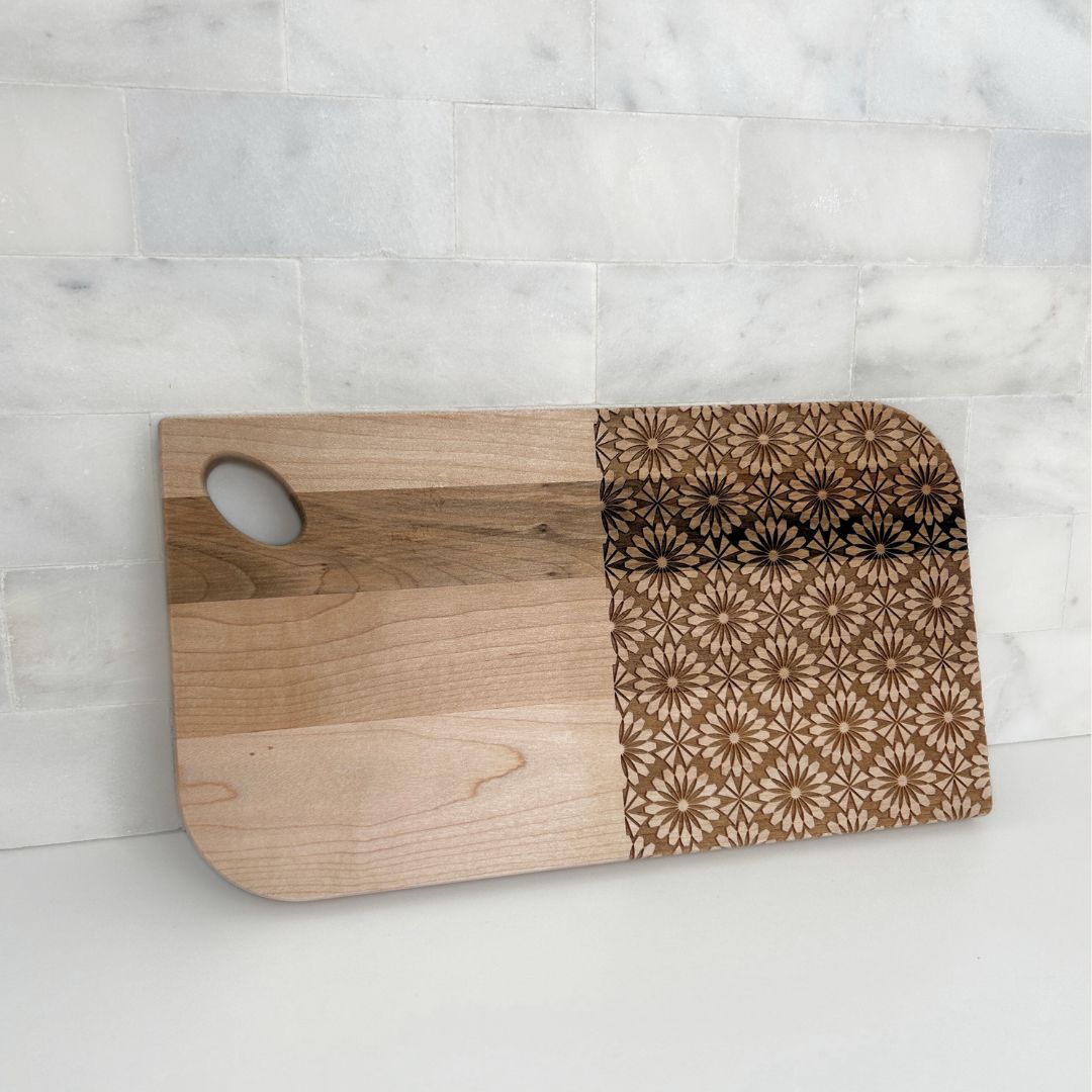 Spalted Maple Engraved Starburst Cutting Board