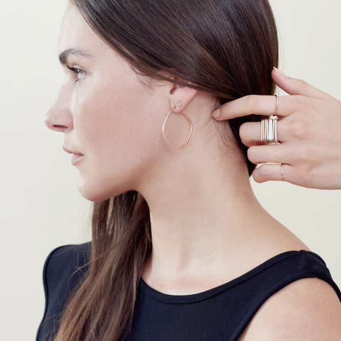Gold Square Hoop Earrings