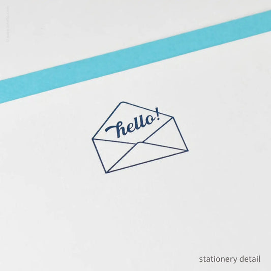Stationery Set with Navy "Hello!" Script