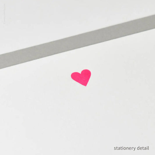 Stationery Set with Neon Pink Heart