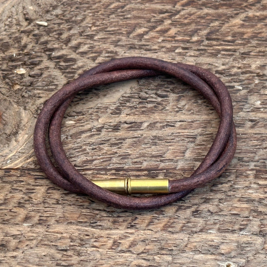 Flint Men's Leather Bracelet (select color + size) Gray Large