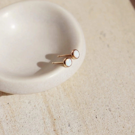 Opal Stud Earrings - Gold Fill