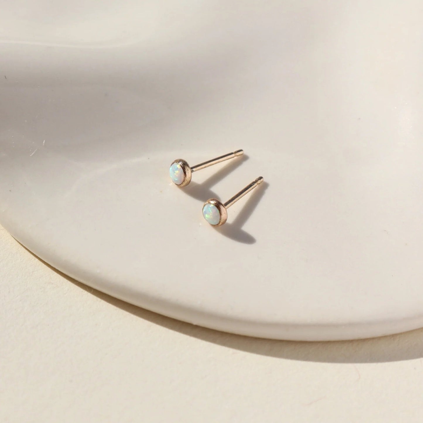 Opal Stud Earrings - Gold Fill