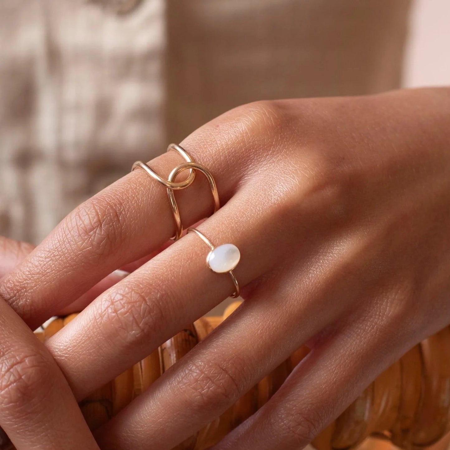 Hand-Forged ‘Buckle’ Ring – Gold Filled