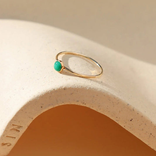 Emerald Stacking Ring - Gold Filled