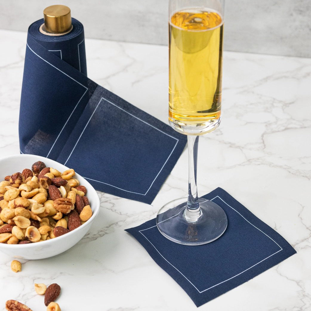 Cocktail Napkin Roll - Navy