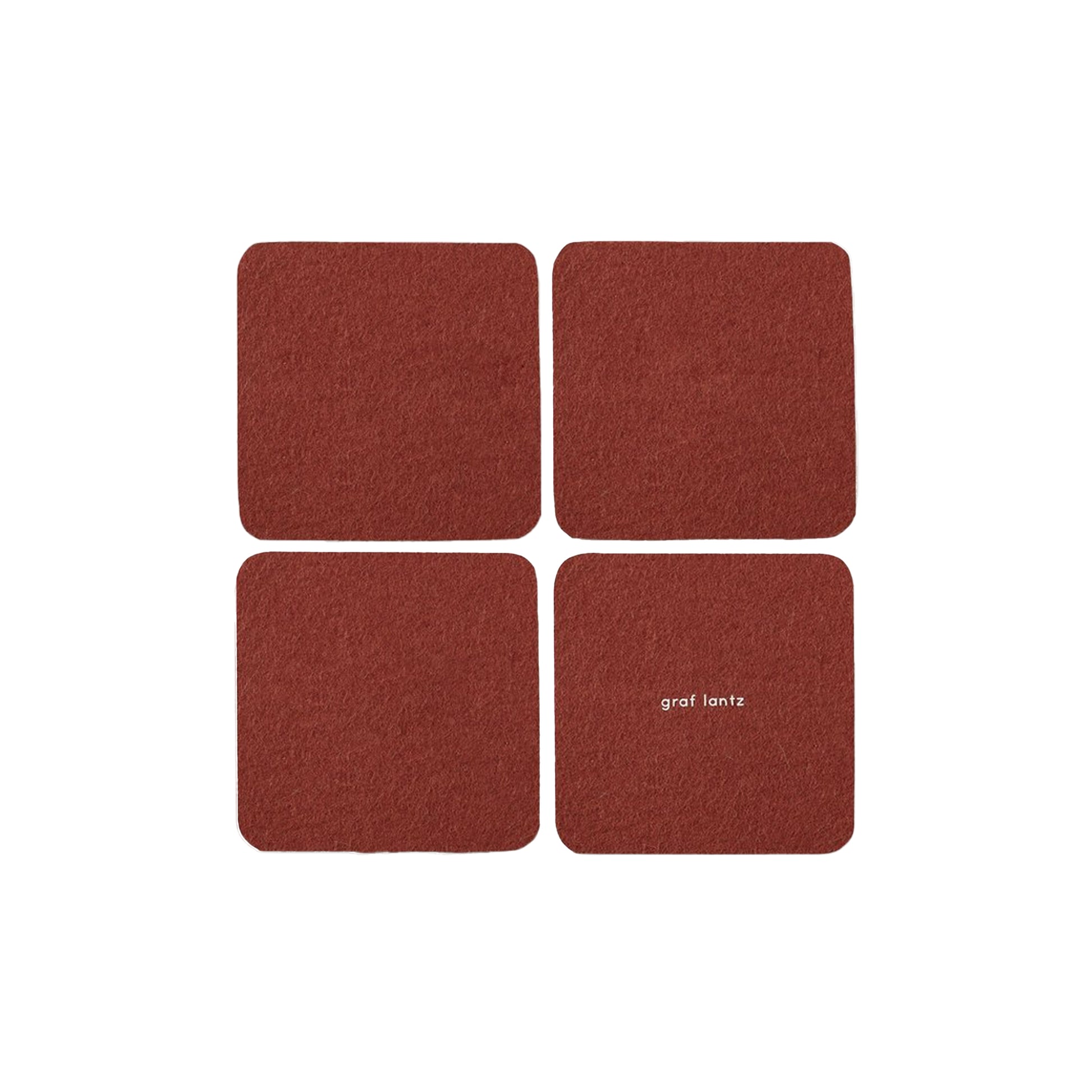 Bierfilzl Square Felt Coaster 4-pack (choose color) Terracotta