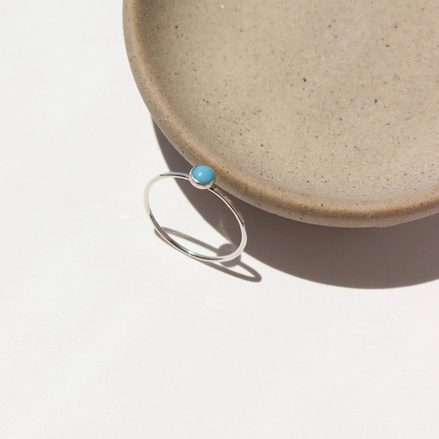Turquoise Gemstone Stacking Ring - Sterling Silver