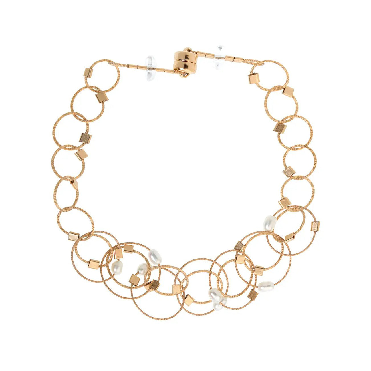 3-D Woven Cable 'Vertigo Mini' Bracelet – Pearl/Gold