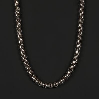 4mm Stainless Steel Round Box Chain Necklace