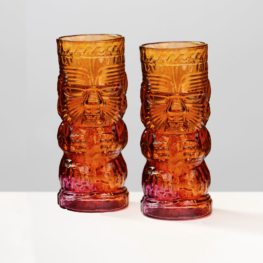 Warrior Tiki Glasses - Lava Red (Set of 2)