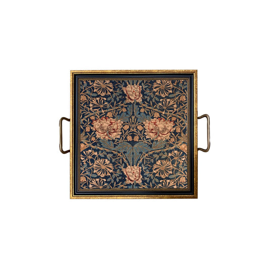 William Morris Honeysuckle Decorative Tray with Brass Handles