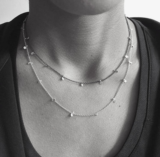 Dispersed Confetti Necklace – Gold Filled + Sterling Silver